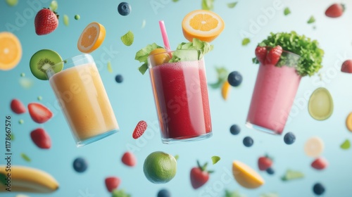 Fresh Beverages and Ingredients in Motion photo