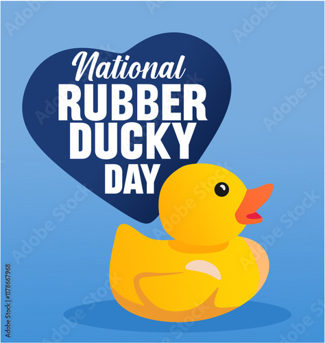 national rubber ducky day with cute ducks