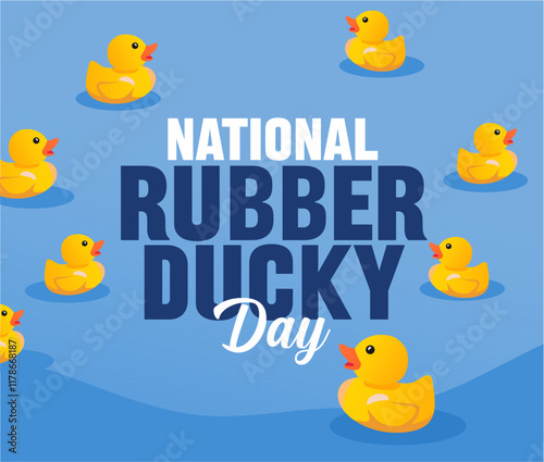 Fotografie national rubber ducky day with cute ducks