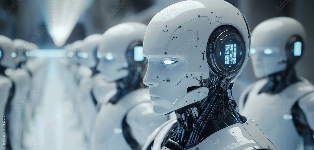 Fototapeta premium AI and automation's role in evolving business and industry.