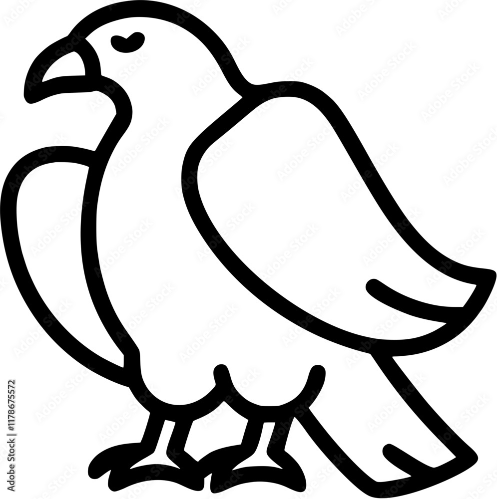Eagle in outline icon style, birds and poultry, animal theme.