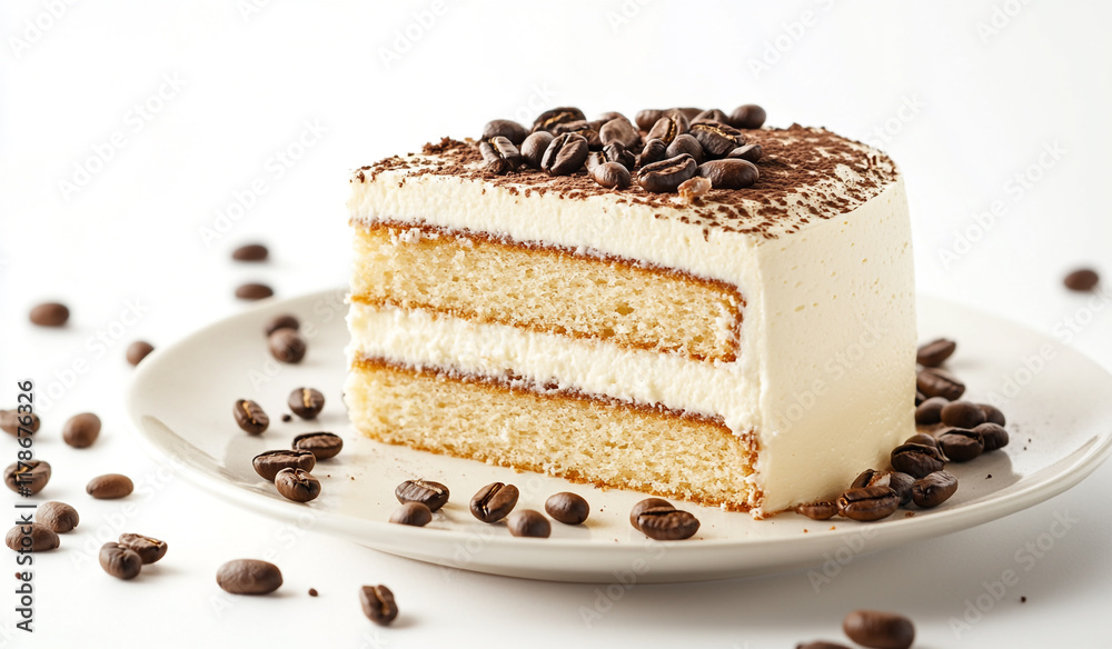 A perfectly cut two-layer cake A perfectly cut two-layer cake