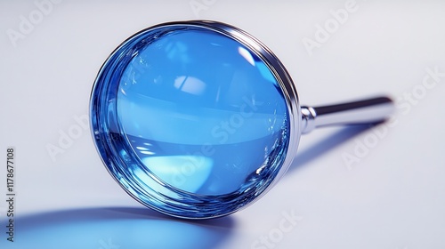 Wallpaper Mural Close-up of a blue magnifying glass on a white surface. Torontodigital.ca