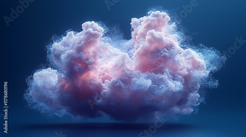 Abstract cloud, digital art,  pink and blue,  background. photo