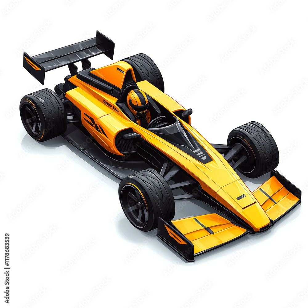 Fototapeta premium Dynamic Formula Race Car Design: A Thrilling Display of Speed, Power, and Precision Engineering in Motorsport. The ultimate test of skill and strategy on the track.