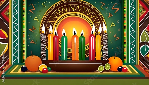 Kwanzaa Candles Symbols Heritage Celebration photo