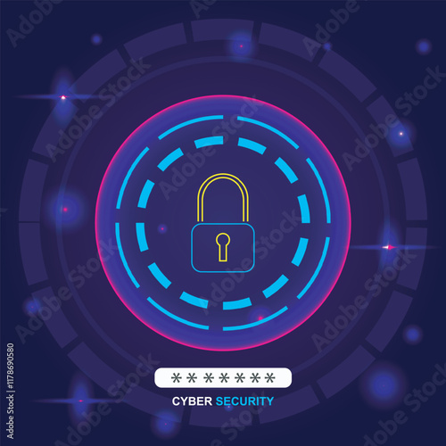 Vector illustration of combination of digital padlock and fingerprint. The perfect choice for digital security and data protection themes.