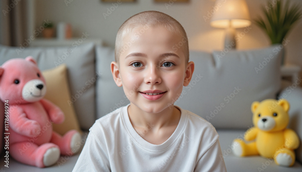 Smiling boy with toys in cozy living room Smiling boy with toys in cozy living room