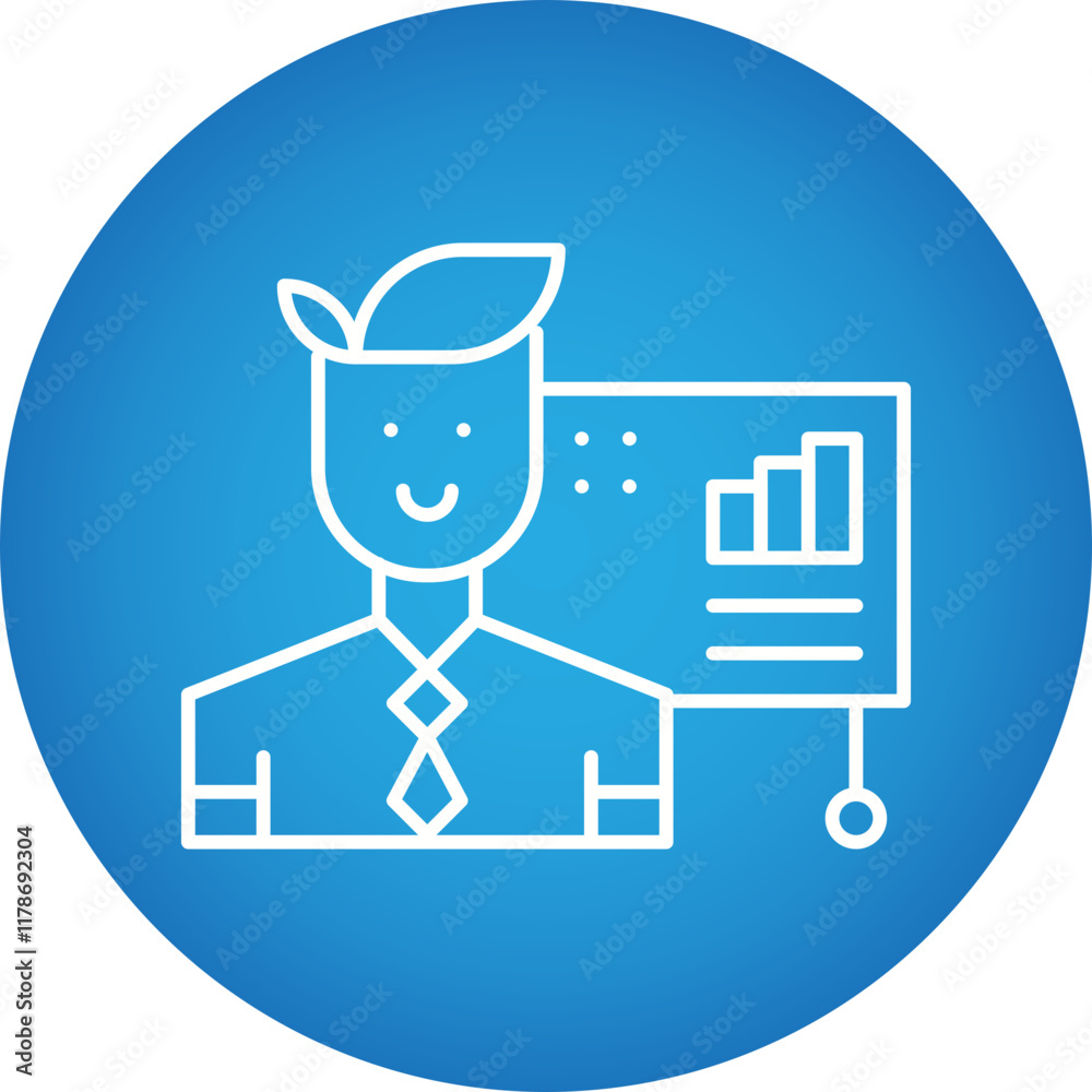 Data Analyst icon single vector illustration Data Analyst icon single vector illustration