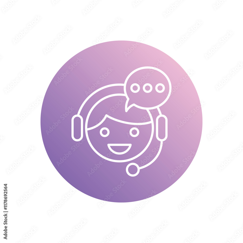Customer Support icon isolated on a white background. Vector illustration. Customer Support icon isolated on a white background. Vector illustration.