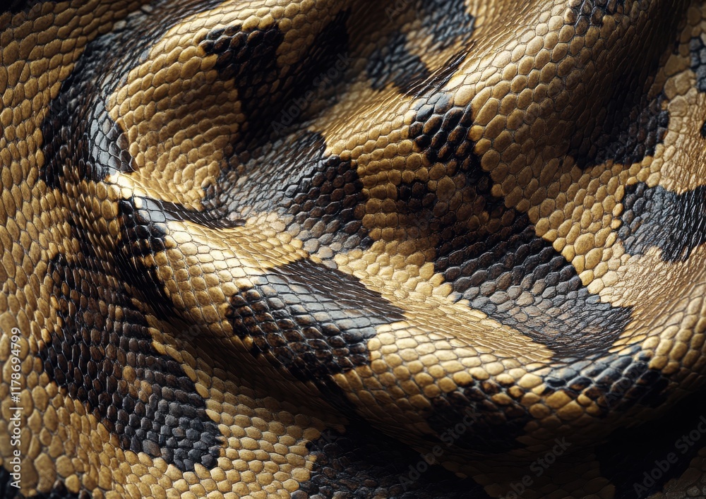 Close-up View of Intricate Patterns on Snake Skin Showcasing Unique Textures, Colors, and Details from Nature's Fascinating Reptile Species Close-up View of Intricate Patterns on Snake Skin Showcasing Unique Textures, Colors, and Details from Nature's Fascinating Reptile Species