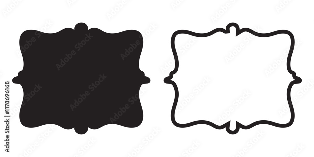 Elegant Black and White Ornate Label Frames vector Elegant Black and White Ornate Label Frames vector