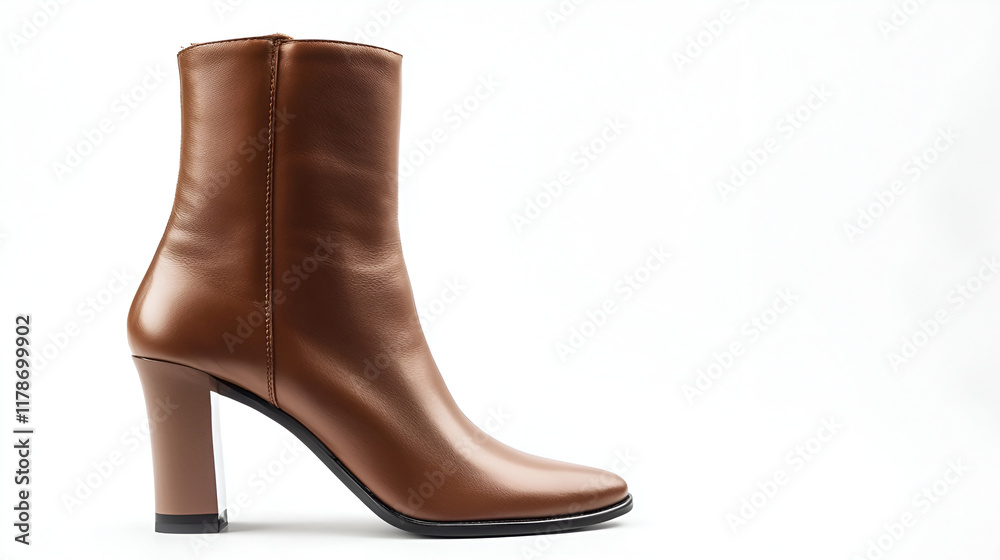 winter collection boots  high heels shoes white background, tan leather women's boot isolated  white background,Fashion Ladies Shoes Women's Footwear Camel Platform Boots Side
