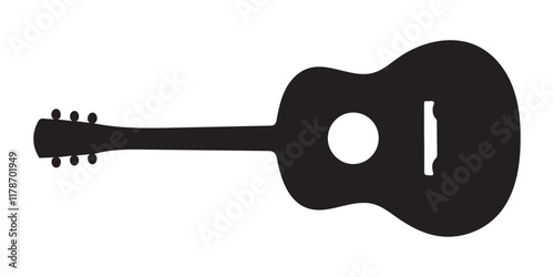 Guitar silhouette vector on white background 