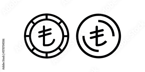 Simple black and white Turkish Lira symbol, Turkish Lira Symbol icon. simple flat Turkish Lira Symbol icon on white background. vector illustration.