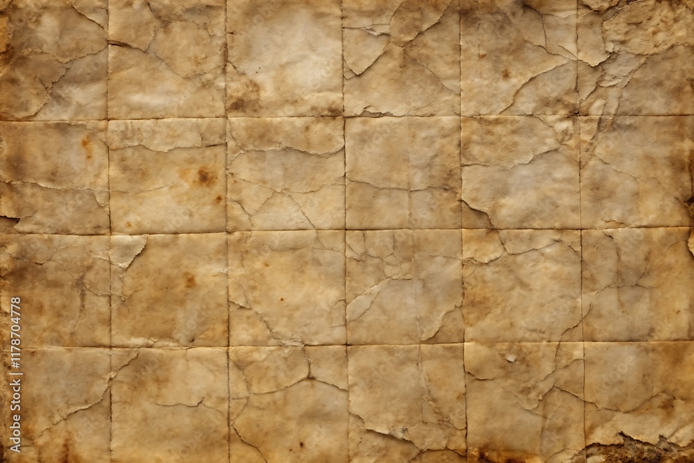 Fototapeta premium Aged Paper Texture Background With Square Tiles