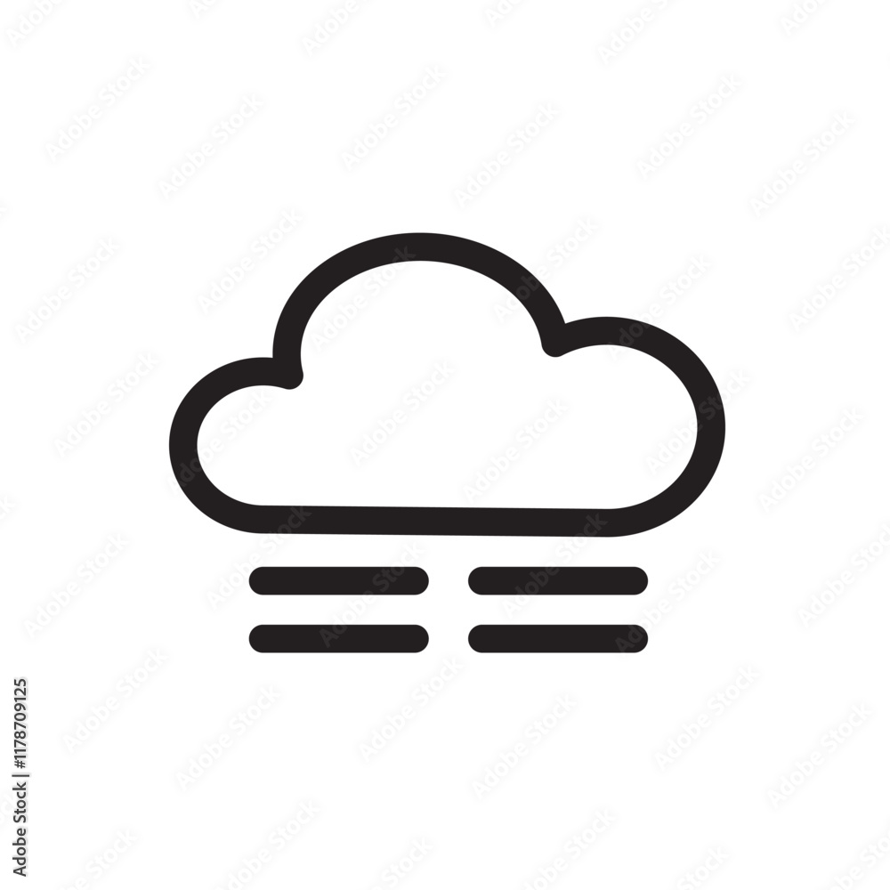 Cloud with raindrops in minimalist design. Cloud with raindrops in minimalist design.