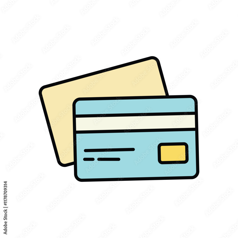 Credit Card icon isolated on a white background. Vector illustration. Credit Card icon isolated on a white background. Vector illustration.