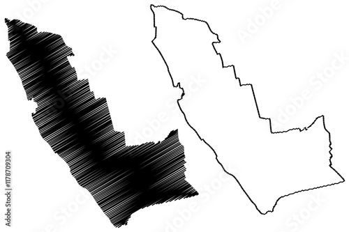 Royal Borough of Kensington and Chelsea (United Kingdom of Great Britain and Northern Ireland, Ceremonial county and region Greater London, England) map vector illustration, scribble sketch map