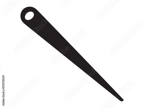 Needle sewing silhouette icon vector on white background 