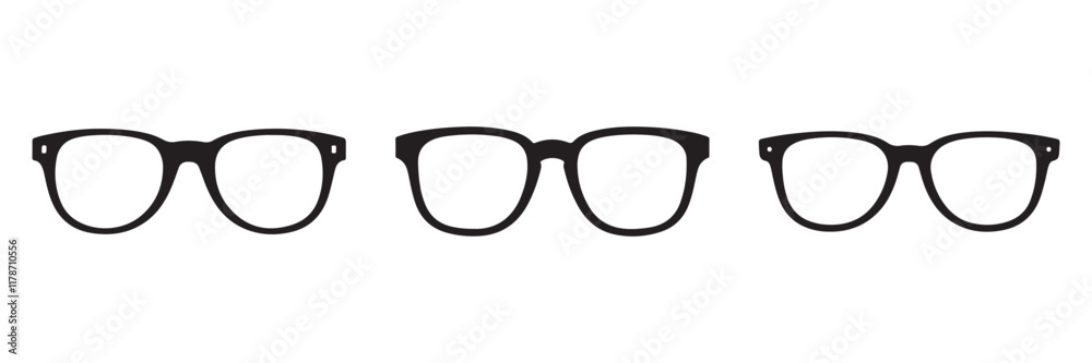 Black eyeglasses silhouette vector art Black eyeglasses silhouette vector art