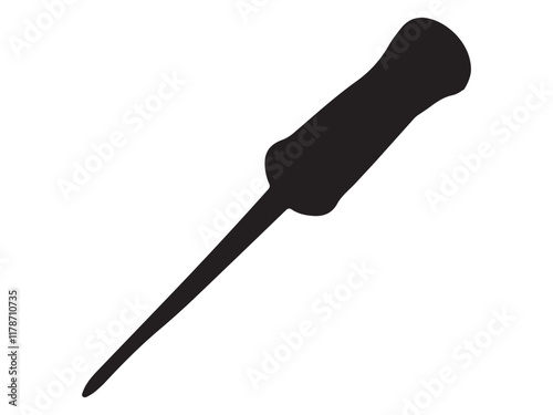 black screwdriver isolated on white background 