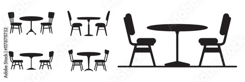 Dining set silhouette vector art  photo