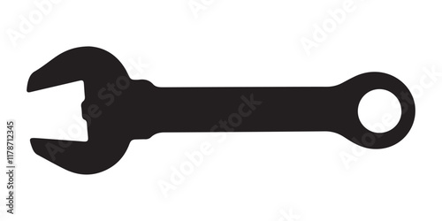 Wrench silhouette icon vector illustration