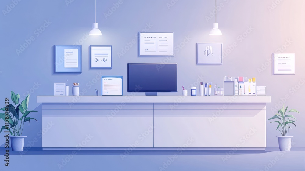 Fototapeta premium Modern clean medical clinic reception area.