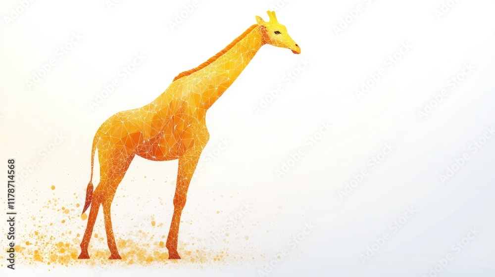 Golden giraffe illustration on white background. Golden giraffe illustration on white background.