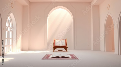  Add subtle decorative items such as Arabic calligraphy wall art, a prayer corner with a wooden Quran stand,