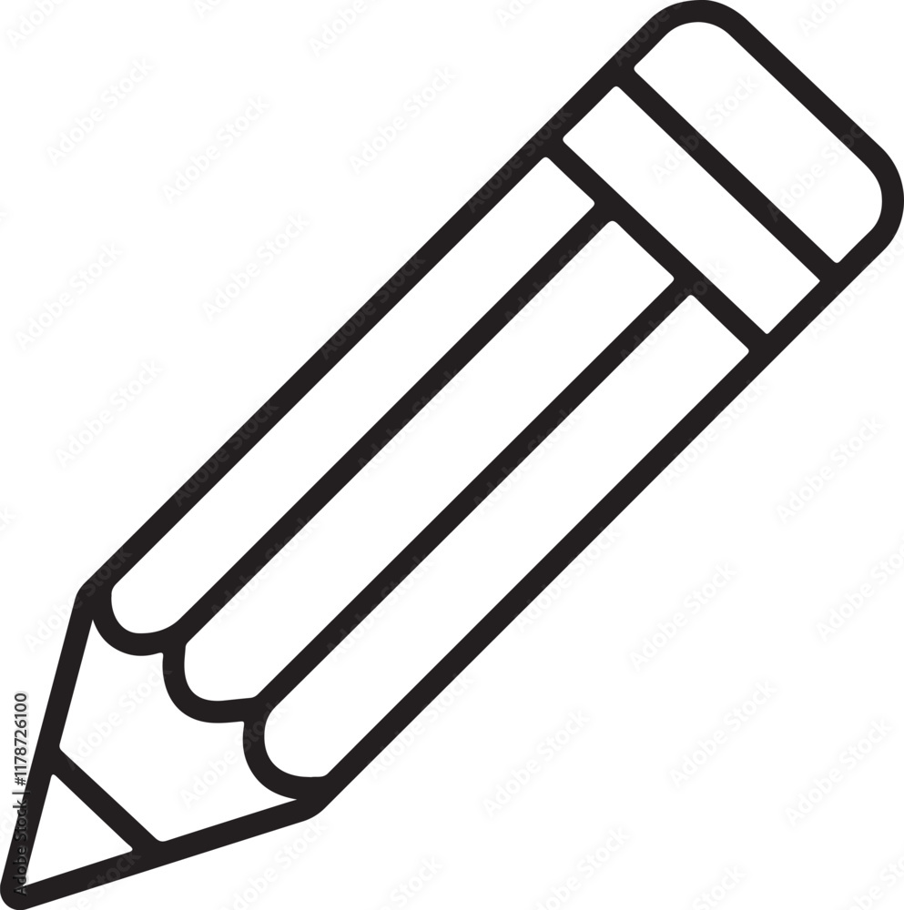 Pencil icon flat design vector isolated transparent background. Pencil icon flat design vector isolated transparent background.