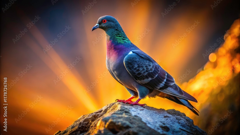 Obraz premium Pigeon rock portrait: a dark, captivating silhouette capturing nature's beauty in a single frame.