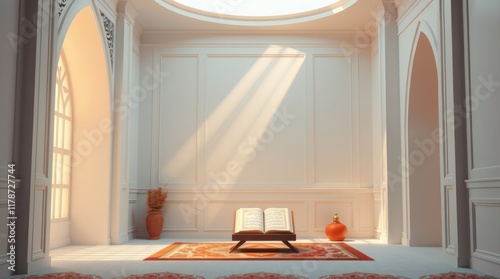  Add subtle decorative items such as Arabic calligraphy wall art, a prayer corner with a wooden Quran stand,