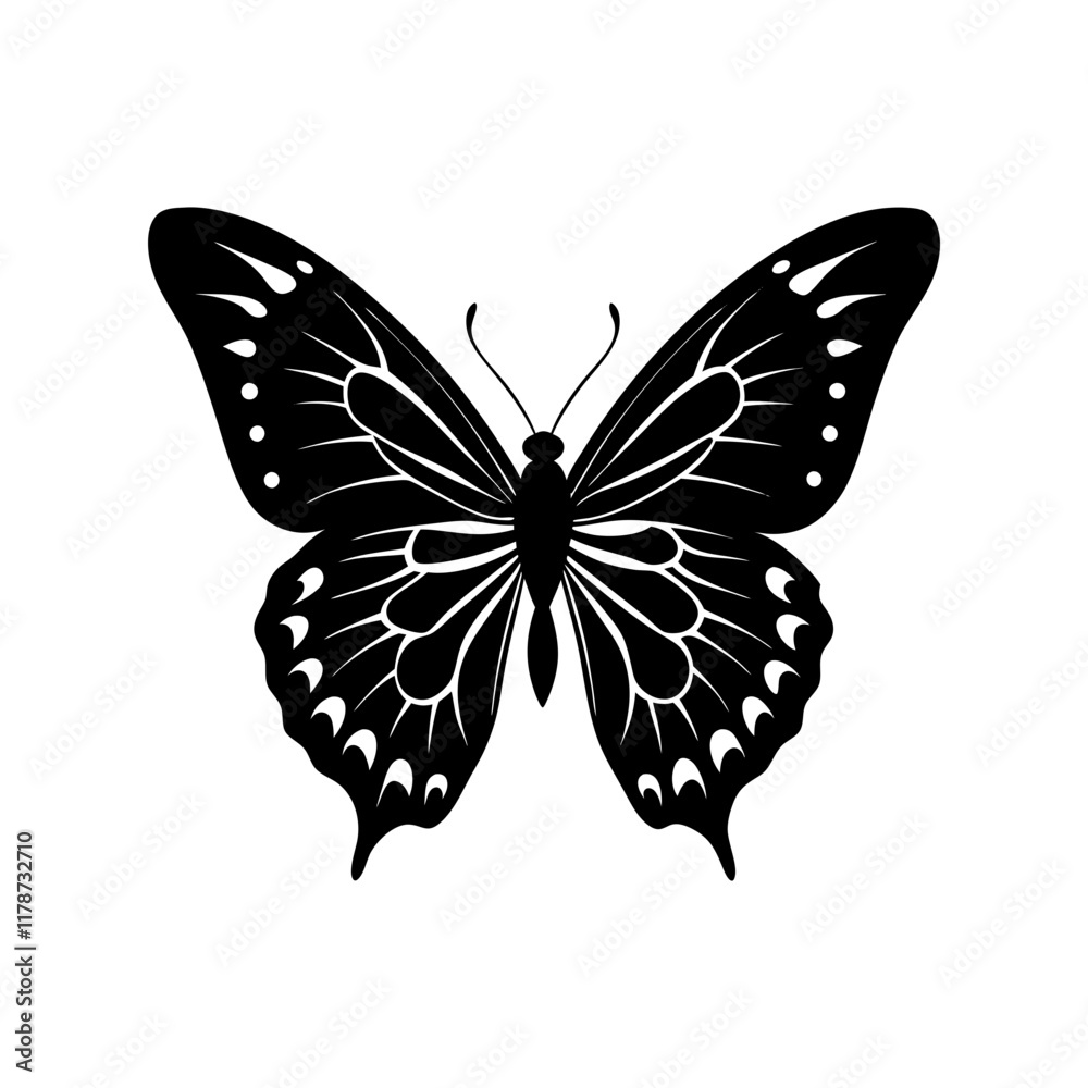Butterfly silhouette illustration black and white Butterfly silhouette illustration black and white
