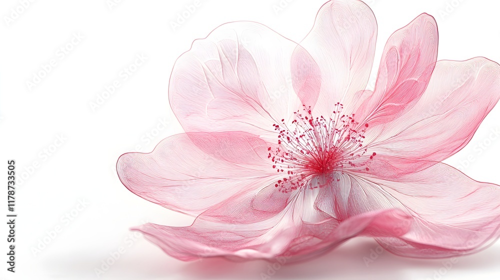 Elegant flower with translucent pink petals displayed Elegant flower with translucent pink petals displayed