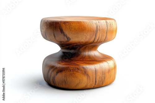 Minimalist wooden salt and pepper shakers on a white surface photo