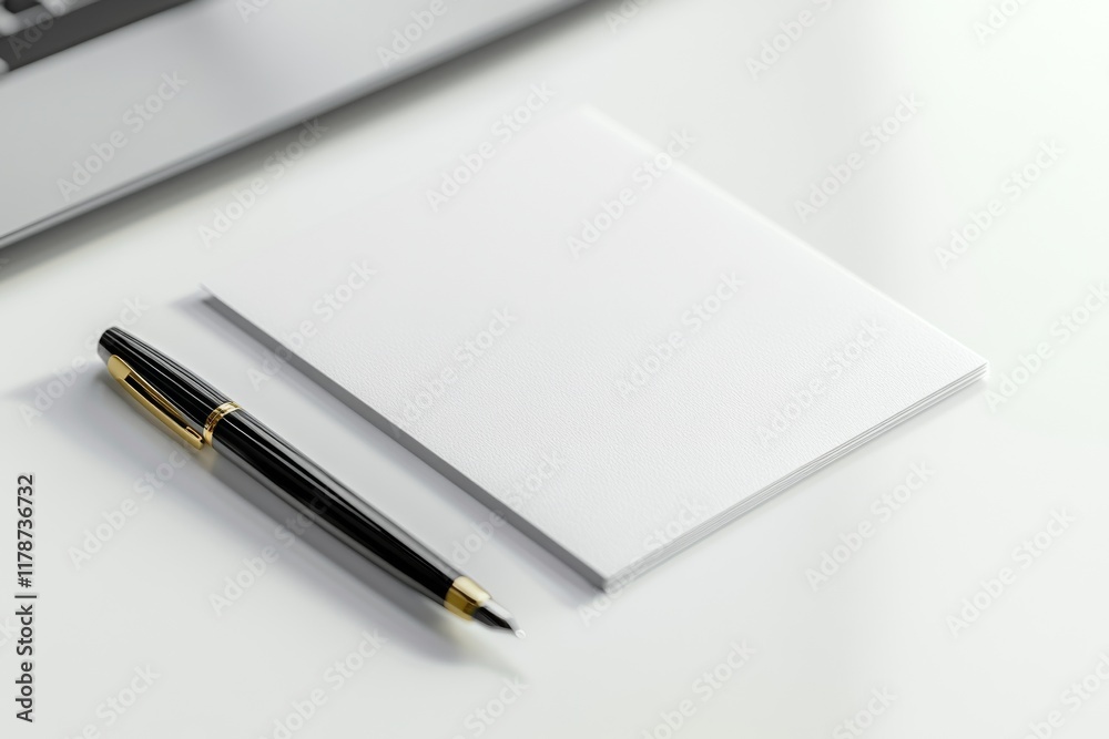 Fountain pen and notebook on a white background Fountain pen and notebook on a white background