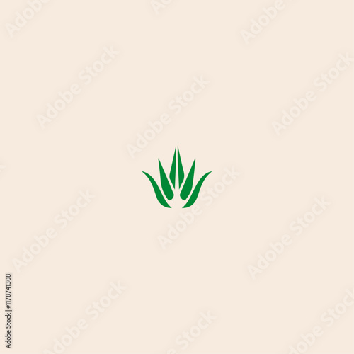 Aloe vera plant logo icon flat vector design.