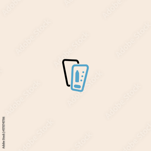 Vending machine drink bottle logo icon flat vector design.
