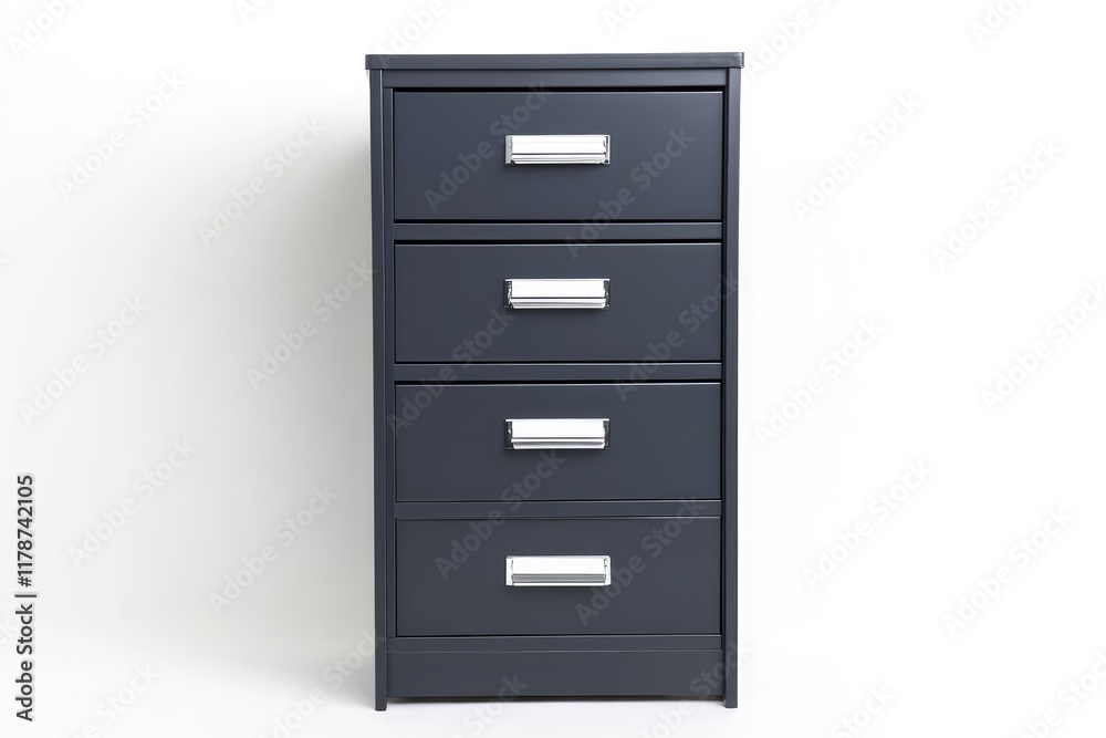 Dark Gray Metal Filing Cabinet With Four Drawers Dark Gray Metal Filing Cabinet With Four Drawers