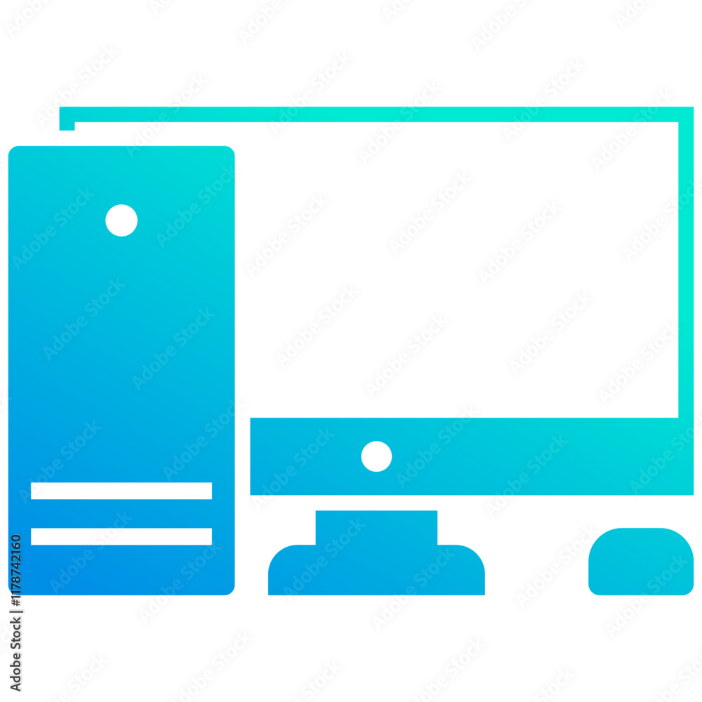 Naklejka premium Desktop Computer Icon