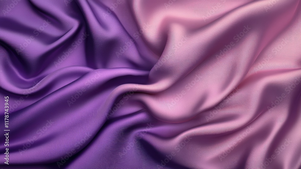 Obraz premium Elegant Satin Fabric with Soft Linear Gradient in Romantic Pink and Light Purple Tones