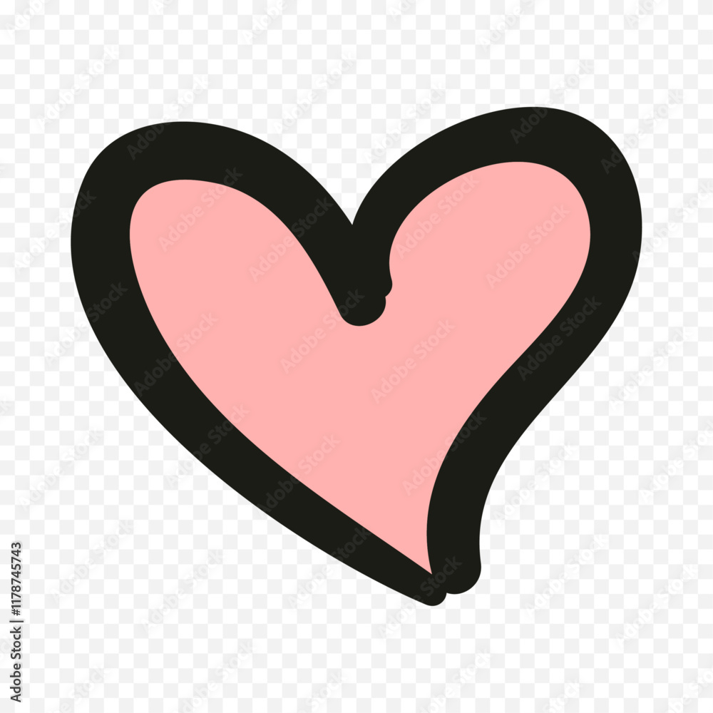 Doodle hand drawn heart drawing on white background Doodle hand drawn heart drawing on white background
