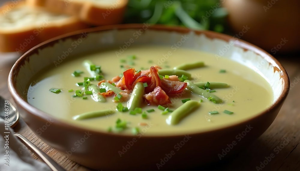 Creamy Asparagus Soup with Crispy Bacon Creamy Asparagus Soup with Crispy Bacon