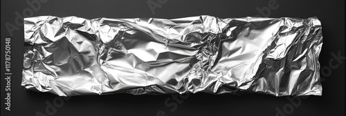 Aluminum Foil Paper, Wrinkled Aluminium Paper Pattern, Crumpled Tin Material Piece