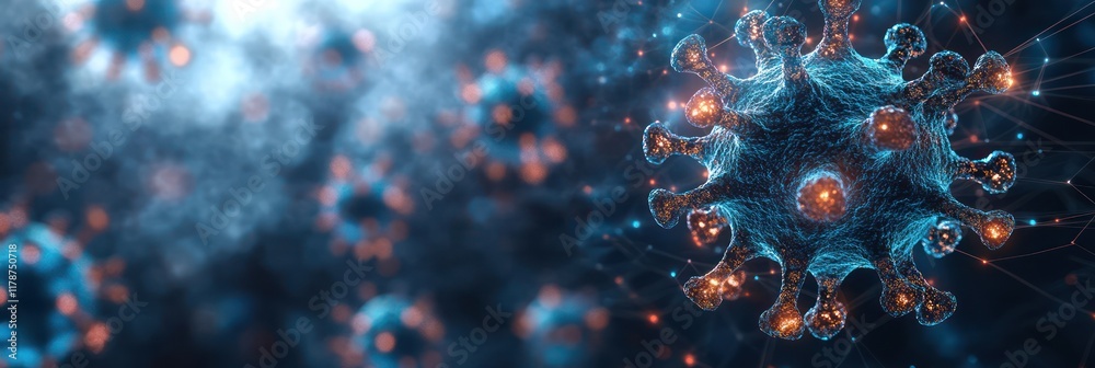 Microscopic View of a Coronavirus Particle Microscopic View of a Coronavirus Particle