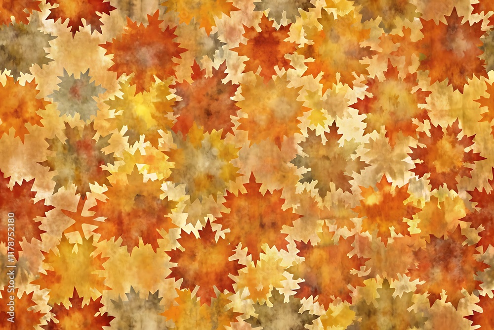 Watercolor Autumn Leaf Pattern Background Design Watercolor Autumn Leaf Pattern Background Design