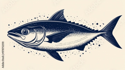 Detailed illustration of a tuna fish. photo