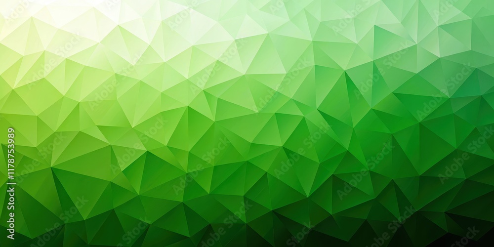 Obraz premium Green gradient abstract triangle background with triangles, perfect for modern wallpaper, green, gradient, abstract